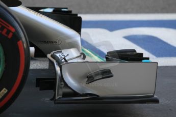 World © Octane Photographic Ltd. Wednesday 26th November 2014. Abu Dhabi Testing - Yas Marina Circuit. Mercedes AMG Petronas F1 W05 Hybrid front wing end plate. Digital Ref: 1175CB1D9552