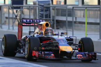 World © Octane Photographic Ltd. Wednesday 26th  November 2014. Abu Dhabi Testing - Yas Marina Circuit. Infiniti Red Bull Racing RB10 – Daniel Ricciardo. Digital Ref: 1175LB1D8434