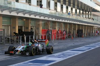 World © Octane Photographic Ltd. Wednesday 26th November 2014. Abu Dhabi Testing - Yas Marina Circuit. Sahara Force India VJM07 with Anthony Hamilton designed camera display system – Spike Goddard. Digital Ref: 1175LB1D9009