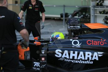 World © Octane Photographic Ltd. Wednesday 26th November 2014. Abu Dhabi Testing - Yas Marina Circuit. Sahara Force India VJM07 with Anthony Hamilton designed camera display system – Spike Goddard. Digital Ref: 1175LB1D9043