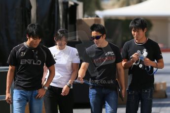 World © Octane Photographic Ltd. Wednesday 26th November 2014. Abu Dhabi Testing - Yas Marina Circuit. McLaren Honda – Honda visitors and Takuya Izawa - GP3 ART GP driver . Digital Ref: 1175LB1D9066