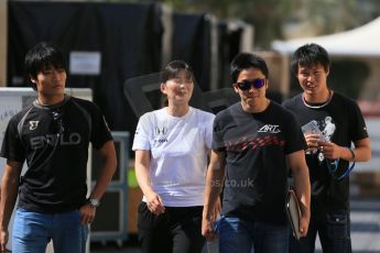 World © Octane Photographic Ltd. Wednesday 26th November 2014. Abu Dhabi Testing - Yas Marina Circuit. McLaren Honda – Honda visitors and Takuya Izawa - GP3 ART GP driver . Digital Ref: 1175LB1D9076