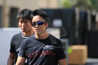 World © Octane Photographic Ltd. Wednesday 26th November 2014. Abu Dhabi Testing - Yas Marina Circuit. McLaren Honda – Honda visitors and Takuya Izawa - GP3 ART GP driver . Digital Ref: 1175LB1D9091