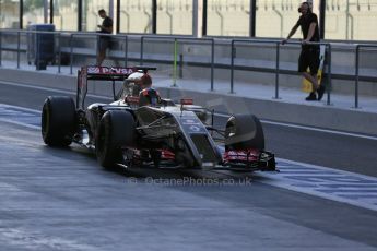 World © Octane Photographic Ltd. Wednesday 26th Wednesday 26th November 2014. Abu Dhabi Testing - Yas Marina Circuit. Lotus F1 Team E22 – Alex Lynn. Digital Ref: 1175LB1D9103