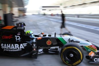 World © Octane Photographic Ltd. Wednesday 26th November 2014. Abu Dhabi Testing - Yas Marina Circuit. Sahara Force India VJM07 with Anthony Hamilton designed camera display system – Spike Goddard. Digital Ref: 1175LB7L9951