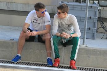 World © Octane Photographic Ltd. Thursday 27th November 2014. GP3 Testing - Yas Marina, United Arab Emirates. Matt Parry and Seb Morris - Status Grand Prix. Digital Ref :