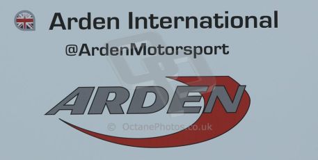 World © Octane Photographic Ltd. 2014 Formula 1 Abu Dhabi Grand Prix, GP2 setup, Thursday 20th November 2014. Arden International garage sign. Digital Ref : 1156CB1D4940