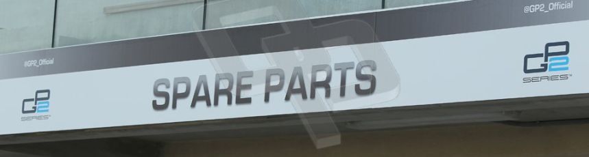 World © Octane Photographic Ltd. 2014 Formula 1 Abu Dhabi Grand Prix, GP2 setup, Thursday 20th November 2014. GP2 spare parts garage. Digital Ref : 1156CB1D4952
