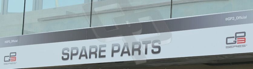 World © Octane Photographic Ltd. 2014 Formula 1 Abu Dhabi Grand Prix, GP3 setup, Thursday 20th November 2014. GP3 spare parts garage. Digital Ref : 1156CB1D4954