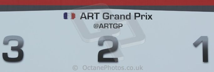 World © Octane Photographic Ltd. 2014 Formula 1 Abu Dhabi Grand Prix, GP3 setup, Thursday 20th November 2014. ART Grand Prix garage sign. Digital Ref : 1156CB1D4956