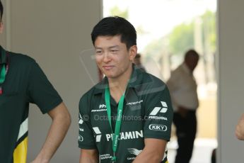 World © Octane Photographic Ltd. 2014 Formula 1 Abu Dhabi Grand Prix, GP2 setup, Thursday 20th November 2014. Rio Haryanto - EQ8 Caterham Racing. Digital Ref : 1156CB1D5024