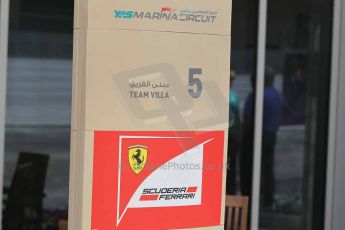 World © Octane Photographic Ltd. 2014 Formula 1 Abu Dhabi Grand Prix, Formula 1 setup, Wednesday 19th November 2014. Scuderia Ferrari Team Villa. Digital Ref : 1153CB1DL4520