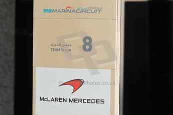 World © Octane Photographic Ltd. 2014 Formula 1 Abu Dhabi Grand Prix, Formula 1 setup, Wednesday 19th November 2014. McLaren Mercedes team Villa. Digital Ref : 1153CB1DL4521