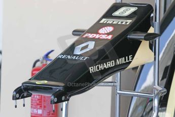 World © Octane Photographic Ltd. 2014 Formula 1 Abu Dhabi Grand Prix, Formula 1 setup, Wednesday 19th November 2014. Lotus F1 Team E22 experimental flat nose. Digital Ref : 1153CB1DL4549