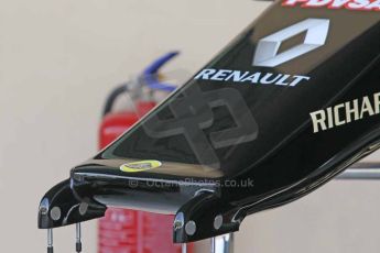 World © Octane Photographic Ltd. 2014 Formula 1 Abu Dhabi Grand Prix, Formula 1 setup, Wednesday 19th November 2014. Lotus F1 Team E22 experimental flat nose. Digital Ref : 1153CB1DL4552