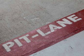 World © Octane Photographic Ltd. 2014 Formula 1 Abu Dhabi Grand Prix, Formula 1 setup, Wednesday 19th November 2014. Pitlane marker. Digital Ref : 1153CB1DL4702
