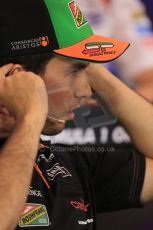 World © Octane Photographic Ltd. Thursday 19th June 2014. Red Bull Ring, Spielberg - Austria - Formula 1 FIA press conference. Sahara Force India – Sergio Perez. Digital Ref: 0990LB1D8943