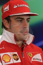 World © Octane Photographic Ltd. Thursday 19th June 2014. Red Bull Ring, Spielberg - Austria - Formula 1 FIA press conference. Scuderia Ferrari - Fernando Alonso. Digital Ref: 0990LB1D8953