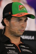 World © Octane Photographic Ltd. Thursday 19th June 2014. Red Bull Ring, Spielberg - Austria - Formula 1 FIA press conference. Sahara Force India – Sergio Perez. Digital Ref: 0990LB1D9029