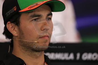 World © Octane Photographic Ltd. Thursday 19th June 2014. Red Bull Ring, Spielberg - Austria - Formula 1 FIA press conference. Sahara Force India – Sergio Perez. Digital Ref: 0990LB1D9045