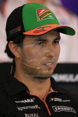 World © Octane Photographic Ltd. Thursday 19th June 2014. Red Bull Ring, Spielberg - Austria - Formula 1 FIA press conference. Sahara Force India – Sergio Perez. Digital Ref: 0990LB1D9053