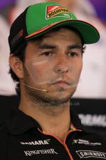 World © Octane Photographic Ltd. Thursday 19th June 2014. Red Bull Ring, Spielberg - Austria - Formula 1 FIA press conference. Sahara Force India – Sergio Perez. Digital Ref: 0990LB1D9095