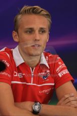 World © Octane Photographic Ltd. Thursday 19th June 2014. Red Bull Ring, Spielberg - Austria - Formula 1 FIA press conference. Marussia F1 Team - Max Chilton. Digital Ref: 0990LB1D9128