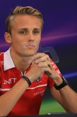 World © Octane Photographic Ltd. Thursday 19th June 2014. Red Bull Ring, Spielberg - Austria - Formula 1 FIA press conference. Marussia F1 Team - Max Chilton. Digital Ref: 0990LB1D9195