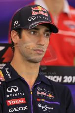 World © Octane Photographic Ltd. Thursday 19th June 2014. Red Bull Ring, Spielberg - Austria - Formula 1 FIA press conference. Infiniti Red Bull Racing – Daniel Ricciardo. Digital Ref: 0990LB1D9241