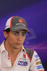 World © Octane Photographic Ltd. Thursday 19th June 2014. Red Bull Ring, Spielberg - Austria - Formula 1 FIA press conference. Sauber - Esteban Gutierrez. Digital Ref: 0990LB1D9247