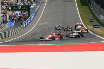 World © Octane Photographic Ltd. Sunday 22nd June 2014. Red Bull Ring, Spielberg – Austria, Formula 1 Legends. Niki Lauda in his Ferrari 321T2 leads the Legends parade laps. Digital Ref: 1003LB1D4519