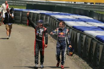 World © Octane Photographic Ltd. Sunday 22nd June 2014. Red Bull Ring, Spielberg – Austria, Formula 1 Legends. Patrick Friesacher and Christian Klien. Digital Ref: 1003LB1D4698