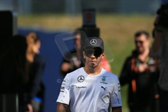 World © Octane Photographic Ltd. Sunday 22nd June 2014. Red Bull Ring, Spielberg – Austria - Formula 1 Paddock. Mercedes AMG Petronas - Lewis Hamilton. Digital Ref : 0998LB1D3829