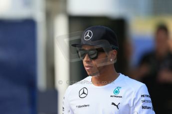 World © Octane Photographic Ltd. Sunday 22nd June 2014. Red Bull Ring, Spielberg – Austria - Formula 1 Paddock. Mercedes AMG Petronas - Lewis Hamilton. Digital Ref : 0998LB1D3832