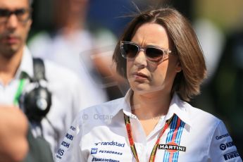 World © Octane Photographic Ltd. Sunday 22nd June 2014. Red Bull Ring, Spielberg – Austria - Formula 1 Paddock. Williams Martini Racing Deputy Team Principle - Claire Williams. Digital Ref : 0998LB1D4040