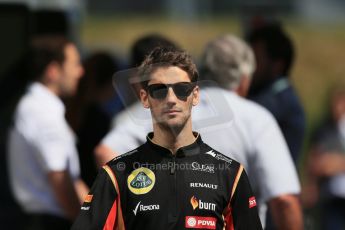 World © Octane Photographic Ltd. Sunday 22nd June 2014. Red Bull Ring, Spielberg – Austria - Formula 1 Paddock. Lotus F1 Team - Romain Grosjean. Digital Ref : 0998LB1D4181