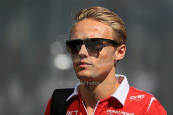 World © Octane Photographic Ltd. Sunday 22nd June 2014. Red Bull Ring, Spielberg – Austria - Formula 1 Paddock. Marussia F1 Team - Max Chilton. Digital Ref : 0998LB1D4199