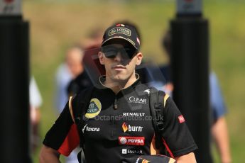 World © Octane Photographic Ltd. Sunday 22nd June 2014. Red Bull Ring, Spielberg – Austria - Formula 1 Paddock. Lotus F1 team - Pastor Maldonado. Digital Ref : 0998LB1D4286