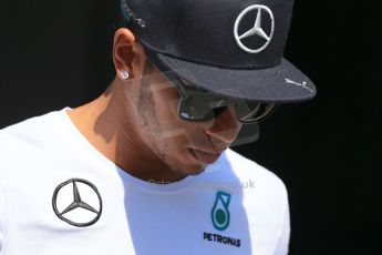 World © Octane Photographic Ltd. Sunday 22nd June 2014. Red Bull Ring, Spielberg – Austria - Formula 1 Paddock. Mercedes AMG Petronas - Lewis Hamilton. Digital Ref : 0998LB1D4330