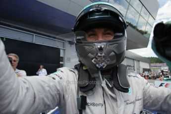 World © Octane Photographic Ltd. Sunday 22nd June 2014. Red Bull Ring, Spielberg - Austria - Formula 1 Parc Ferme. Mercedes AMG Petronas F1 W05 Hybrid - Nico Rosberg. Digital Ref: 1001LB1D1793