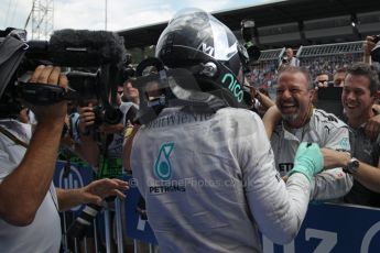 World © Octane Photographic Ltd. Sunday 22nd June 2014. Red Bull Ring, Spielberg - Austria - Formula 1 Parc Ferme. Mercedes AMG Petronas F1 W05 Hybrid - Nico Rosberg. Digital Ref: 1001LB1D1823
