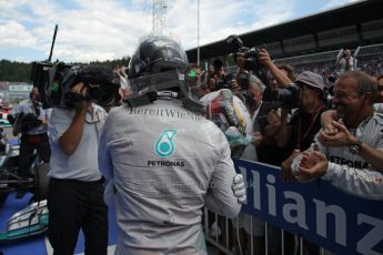 World © Octane Photographic Ltd. Sunday 22nd June 2014. Red Bull Ring, Spielberg - Austria - Formula 1 Parc Ferme. Mercedes AMG Petronas F1 W05 Hybrid - Nico Rosberg. Digital Ref: 1001LB1D1836