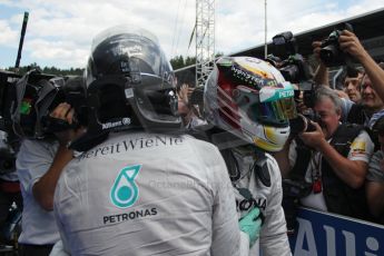 World © Octane Photographic Ltd. Sunday 22nd June 2014. Red Bull Ring, Spielberg - Austria - Formula 1 Parc Ferme. Mercedes AMG Petronas F1 W05 Hybrid - Nico Rosberg. Digital Ref: 1001LB1D1844