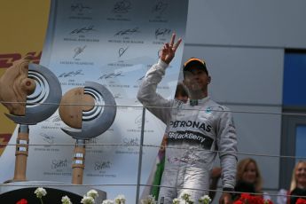 World © Octane Photographic Ltd. Sunday 22nd June 2014. Red Bull Ring, Spielberg - Austria - Formula 1 Podium. Mercedes AMG Petronas Lewis Hamilton. Digital Ref: 1001LB1D5720