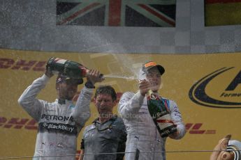 World © Octane Photographic Ltd. Sunday 22nd June 2014. Red Bull Ring, Spielberg - Austria - Formula 1 Podium. Mercedes AMG Petronas - Lewis Hamilton Williams Martini Racing - Valtteri Bottas. Digital Ref: 1001LB1D5982