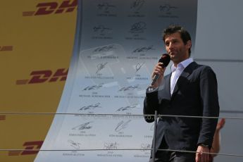World © Octane Photographic Ltd. Sunday 22nd June 2014. Red Bull Ring, Spielberg - Austria - Formula 1 Podium. Mark Webber. Digital Ref: 1001LB1D6048