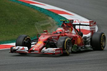 orld © Octane Photographic Ltd. Friday 20th June 2014. Red Bull Ring, Spielberg - Austria - Formula 1 Practice 2  Scuderia Ferrari F14T – Kimi Raikkonen. Digital Ref: 0992LB1D0475