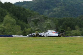 World © Octane Photographic Ltd. Friday 20th June 2014. Red Bull Ring, Spielberg - Austria - Formula 1 Practice 2.  Williams Martini Racing FW36 – Valtteri Bottas Digital Ref: 0992LB1D0874