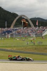 World © Octane Photographic Ltd. Saturday 21st June 2014. Red Bull Ring, Spielberg - Austria - Formula 1 Practice 3. Sahara Force India VJM07 – Sergio Perez. Digital Ref: 0995LB1D1391