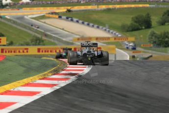 World © Octane Photographic Ltd. Sunday 22nd June 2014. Red Bull Ring, Spielberg - Austria - Formula 1 Race. Sahara Force India VJM07 – Sergio Perez and McLaren Mercedes MP4/29 - Jenson Button. Digital Ref: 1000LB1D5497